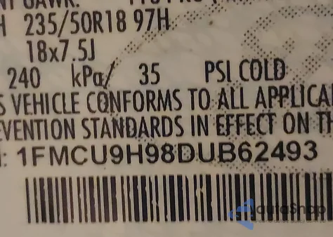 2013 Ford Escape Sel from USA, damaged, VIN 1FMCU9H98DUB62493